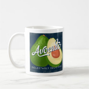 Avocado Vintag Obstlabel Retro Kaffeetasse