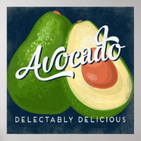Avocado Vintages Fruchtetikett Gemüseposter