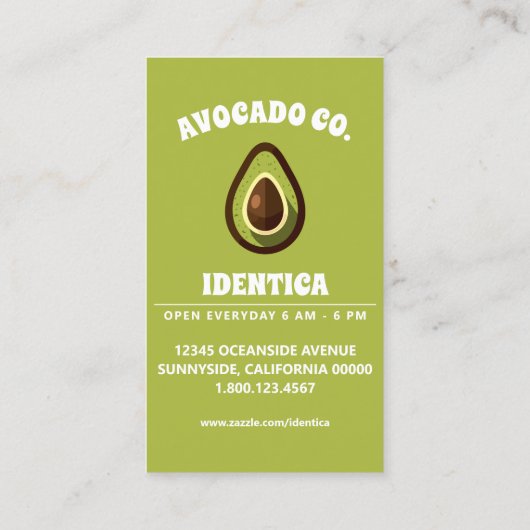 Avocado Visitenkarte (Rückseite)