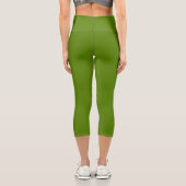 Avocado (Vollfarbe) Capri Leggings (Rückseite)