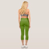 Avocado (Vollfarbe) Capri Leggings (Rückseite)