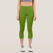 Avocado (Vollfarbe) Capri Leggings (Vorderseite)