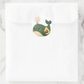 Avocado-Wal Runder Aufkleber (Tasche)