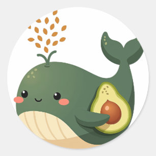 Avocado-Wal Runder Aufkleber