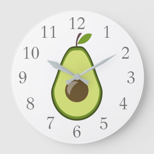 Avocado Wall Clock Große Wanduhr (Vorderseite)