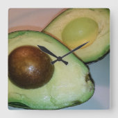 Avocado-Wanduhr Quadratische Wanduhr (Vorderseite)