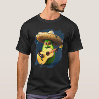 Avocado Wear Sombrero Gitarrenspiel T-Shirt
