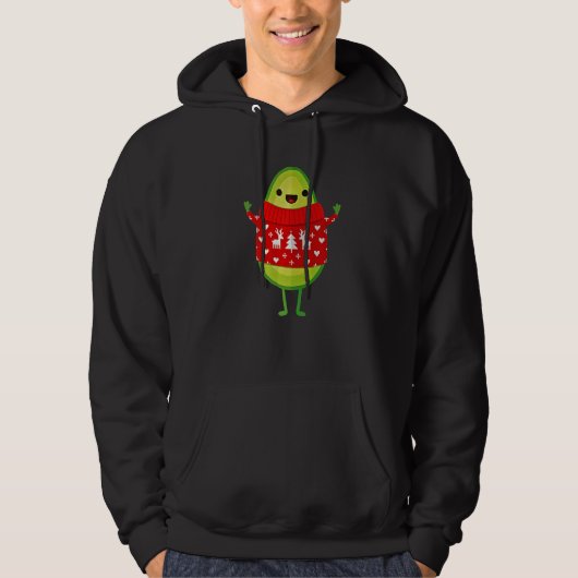 Avocado Wearing Ugly Sweater Merry Christmas Hoodie (Vorderseite)