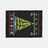 Avocado Weihnachtsbaum Ugly Weihnachtsweih Weihnac Fleecedecke (Vorderseite (Horizontal))