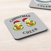 Avocado-Weihnachtsjubeln Getränkeuntersetzer (Linke Seite)
