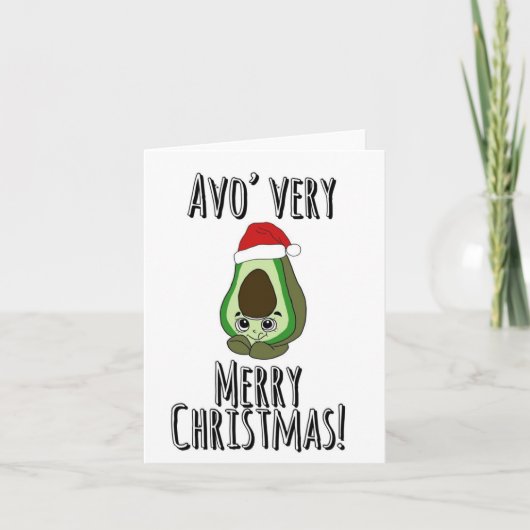 Avocado-Weihnachtskarte Feiertagskarte (Vorderseite)