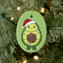 Avocado Weihnachtslicht Funny Avocados Adult Clot Keramik Ornament