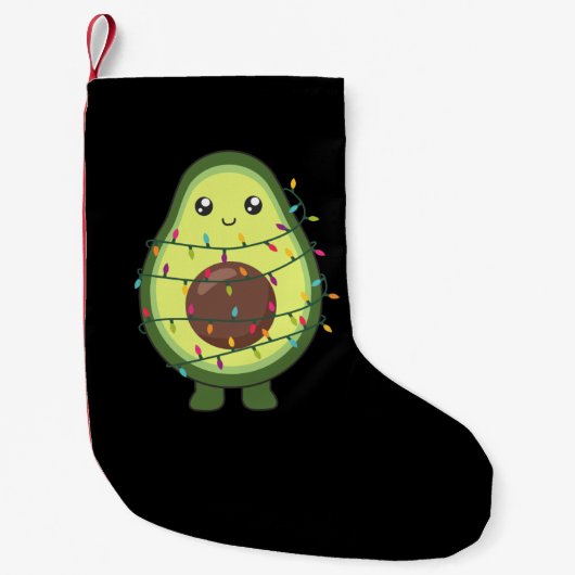 Avocado Weihnachtslicht Funny Avocados Adult Clot Kleiner Weihnachtsstrumpf (Vorderseite)