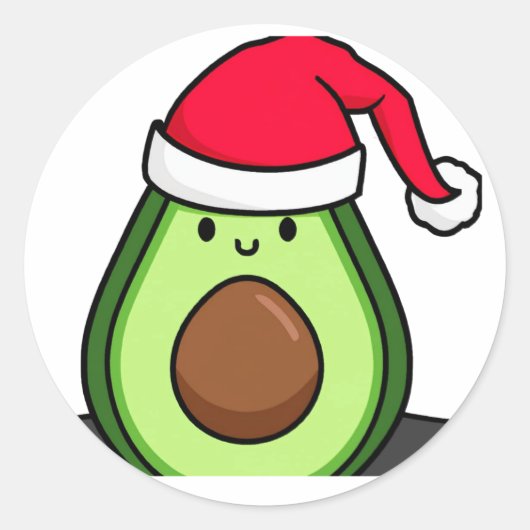 Avocado Weihnachtsspass Runder Aufkleber (Vorderseite)