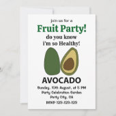Avocado Weißt du, dass ich so gesund bin? Einladung (Vorderseite)