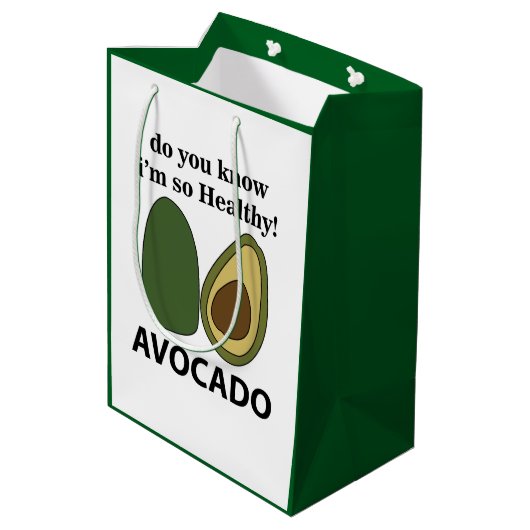 Avocado Weißt du, dass ich so gesund bin? Mittlere Geschenktüte (Rückseite Schrägansicht)
