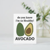 Avocado Weißt du, dass ich so gesund bin? Postkarte (Stehend Vorderseite)