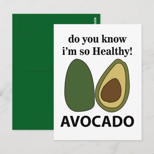 Avocado Weißt du, dass ich so gesund bin? Postkarte (Vorne/Hinten)