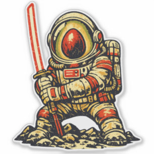 Avocado Weltraumkommandant — Vintage Retro Sci-Fi Aufkleber