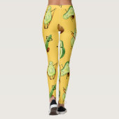 Avocado Workout: Fun Watercolor Muster Leggings (Rückseite)