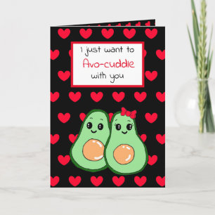 Avocado-Wortwitz, süße glückliche Valentinstagskar Karte