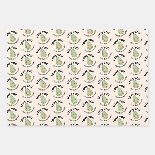 Avocado Wrapping Paper Flat Sheet Set 3 Geschenkpapier Set (Vorderseite 2)