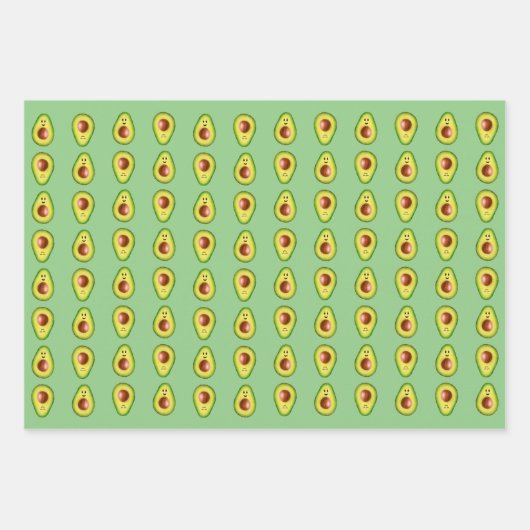 Avocado Wrapping Paper Sheets Geschenkpapier Set (Vorderseite 3)