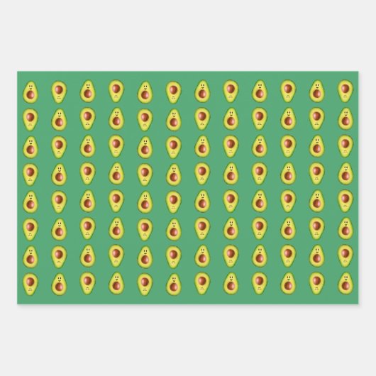 Avocado Wrapping Paper Sheets Geschenkpapier Set (Vorderseite)