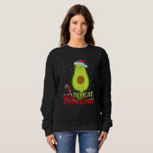Avocado Xmas Lights Santa Avocado Cat Christmas Sweatshirt (Vorne ganz)