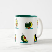 Avocado Yoga Komisch, lustig, niedlich Zweifarbige Tasse (VorderseiteRechts)