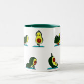 Avocado Yoga Komisch, lustig, niedlich Zweifarbige Tasse (Mittel)