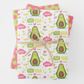 Avocado Yoga Wrapping Paper Set 3 Geschenkpapier Set (Beispiel)