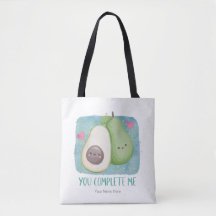 Avocado You Complete Me Liebe Kawaii Watercolor