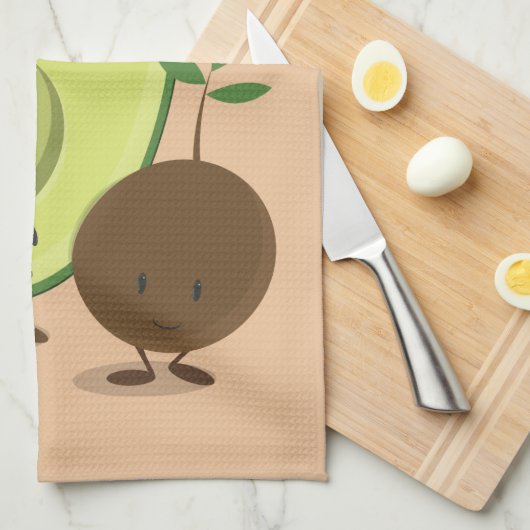 Avocadocharaktere | Geschirrtuch (Viertel Falte)
