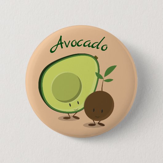 Avocadocharaktere | Knopf Button (Vorderseite)
