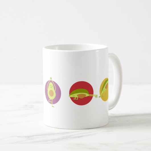 Avocados, die Yoga tun Kaffeetasse (VorderseiteRechts)