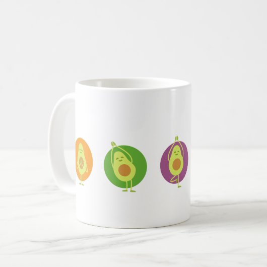 Avocados, die Yoga tun Kaffeetasse (Vorderseite Links)
