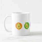 Avocados, die Yoga tun Kaffeetasse (Links)