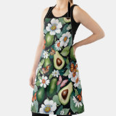 Avocados Floral mit Schmetterlingen schwarz Schürze (InSitu)