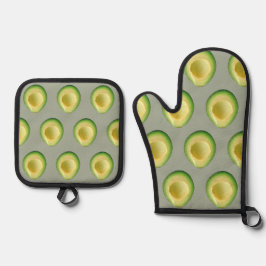 Avocados Green Guacamole Oven Mitt und Pot Holder Ofenhandschuh & Topflappen-Set