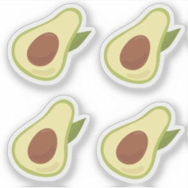Avocados lustiges Retro-Stil pastellgrün Set Aufkleber