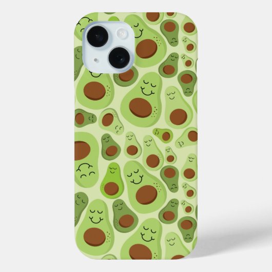 Avocados Niedlich Happy Avocado Pattern Case-Mate iPhone Hülle (Rückseite)