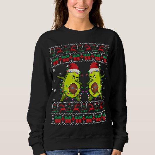 Avocados Ugly Christmas Sweater Xmas Lights Matchi Sweatshirt (Vorderseite)