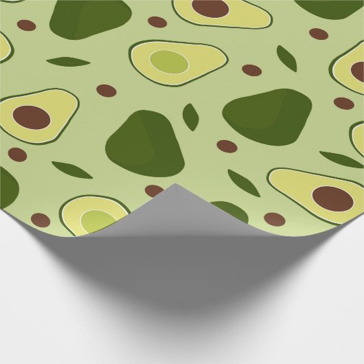 Avocados und Blätter Geschenkpapier (Ecke)