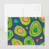 Avocados und Herzen Postkarte (Vorne/Hinten)