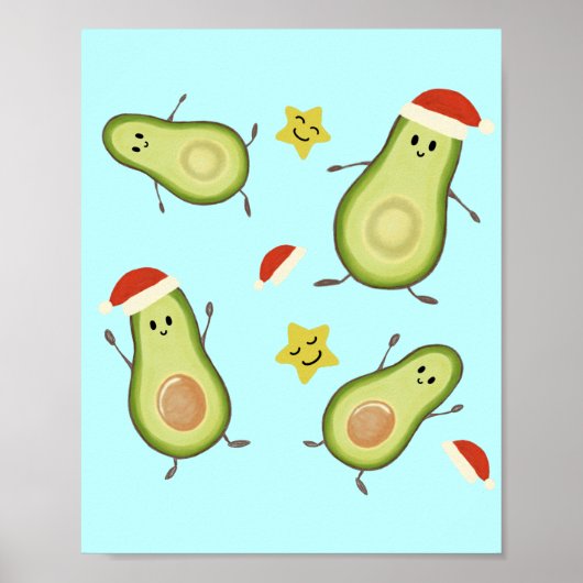 Avocados & Weihnachten Poster (Vorne)
