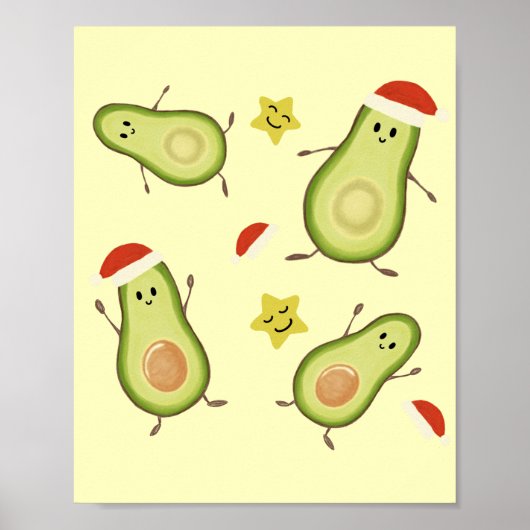 Avocados & Weihnachten Poster (Vorne)