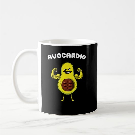 Avocardio Fitness Avocado Funny Vegan Workout Joke Kaffeetasse (Links)