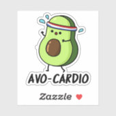 Avocardio Funny Excercise Avocado Pub Aufkleber (Blatt)
