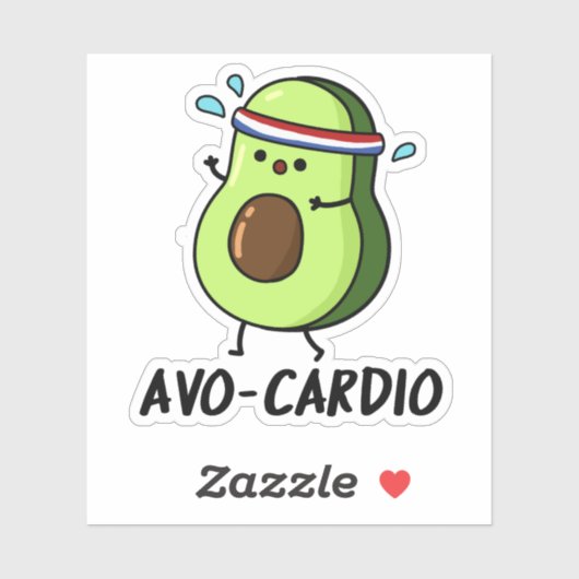 Avocardio Funny Excercise Avocado Pub Aufkleber (Blatt)